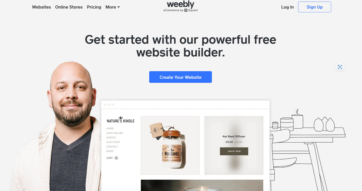 Weebly website homepage
